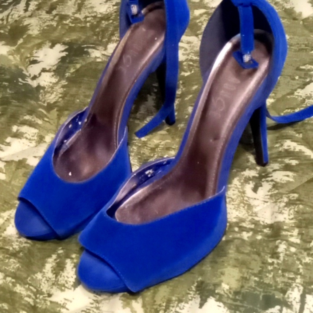 Heels they are blue and beautiful